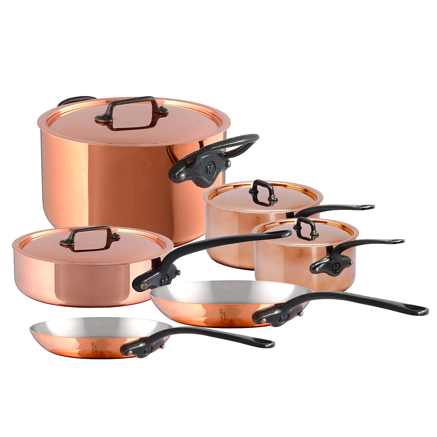 Mauviel Copper M’200 Ci 10 Piece Cookware Set with Cast Iron Handles Online