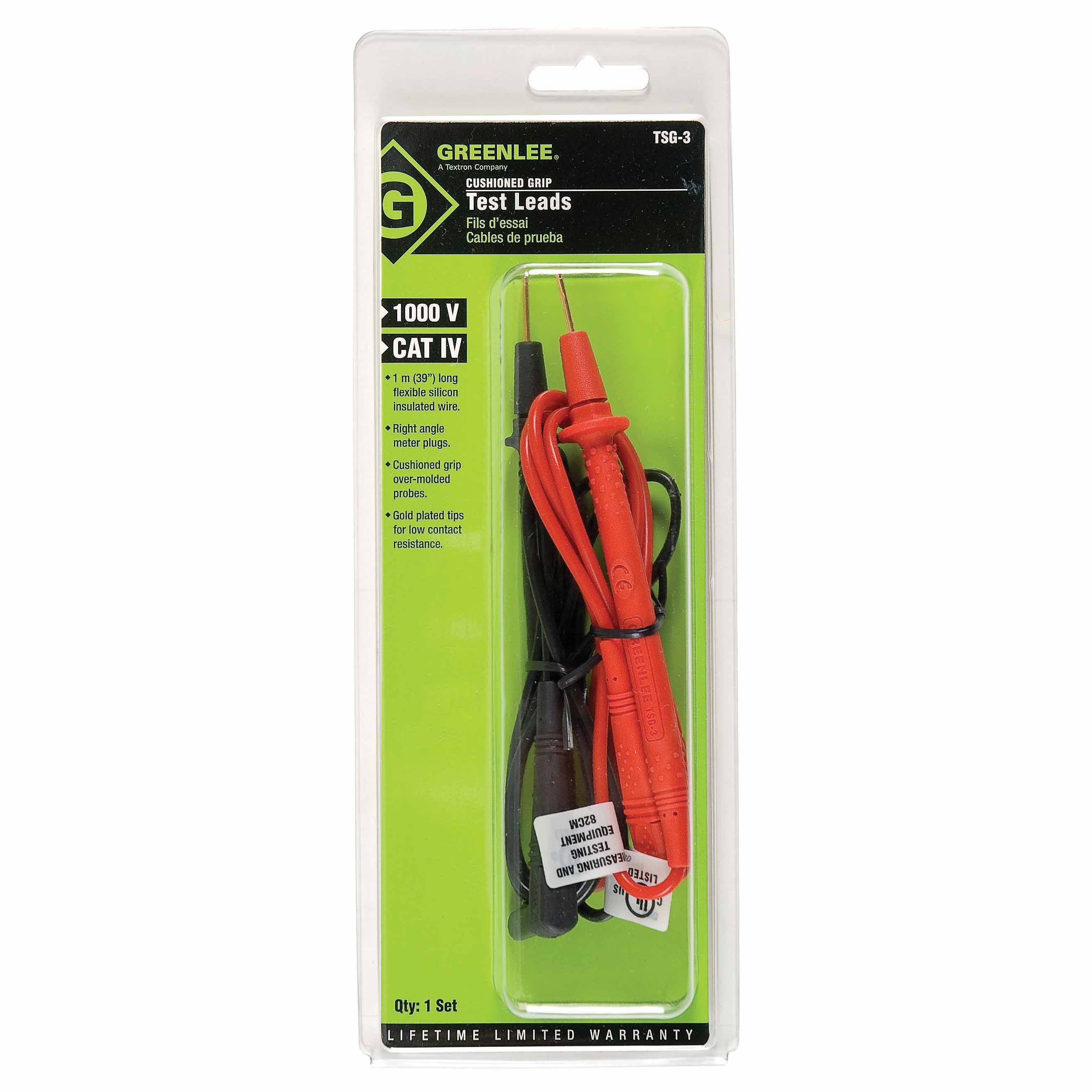 Greenlee TSG-3  1000V 10 Amp 39″ Sure-Grip Insulated Test Lead Set Discount