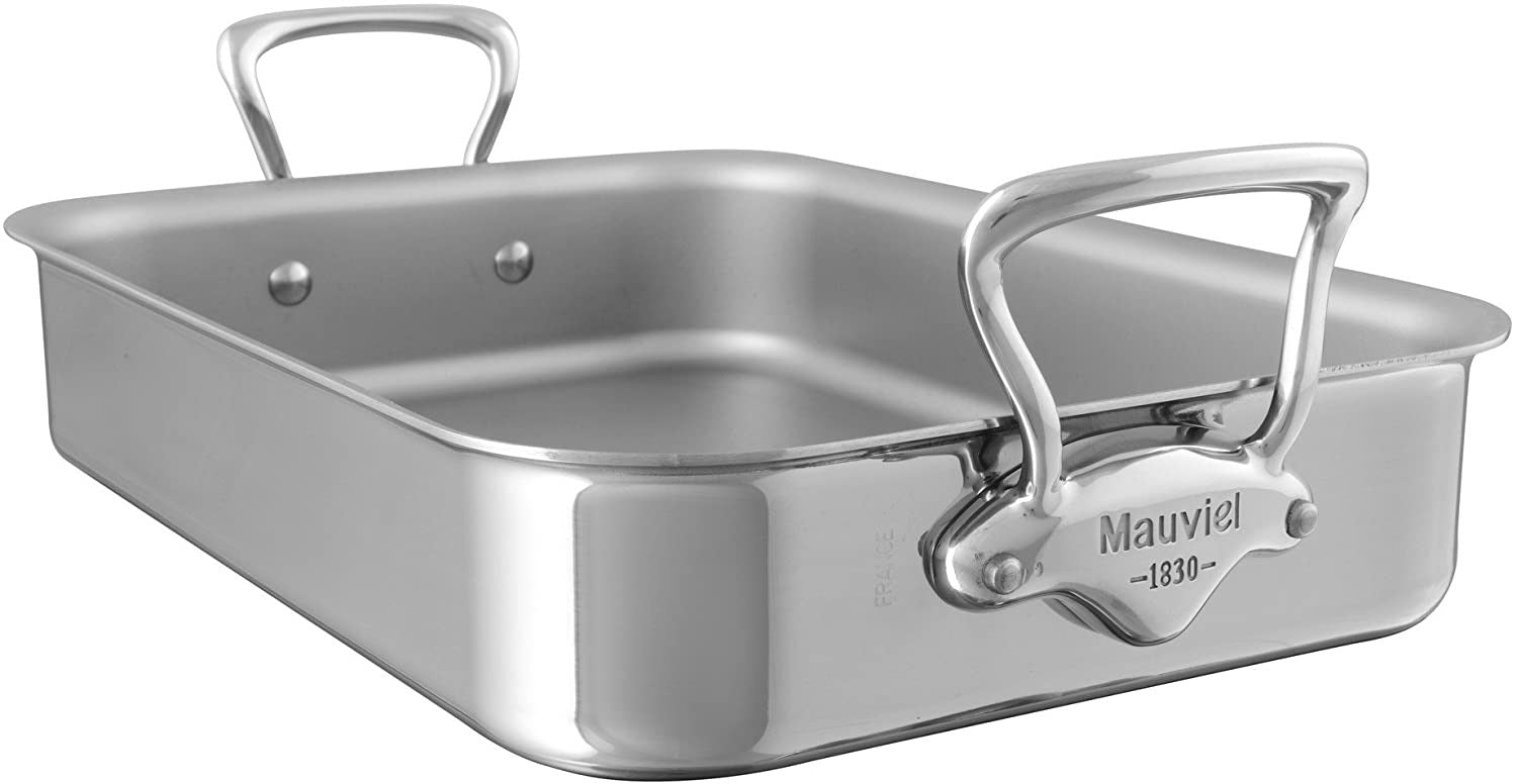 Mauviel M’Cook Stainless Steel Roasting Pan, 13.5 X 9.8 Inch on Sale