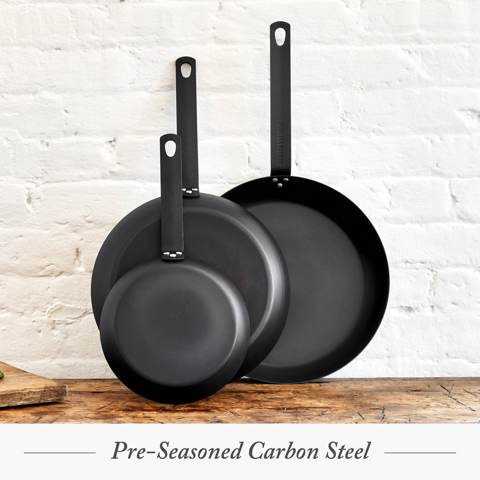 Merten & Storck Black Pre-Seasoned Carbon Steel 10-Inch Fry Pan, Black Fashion