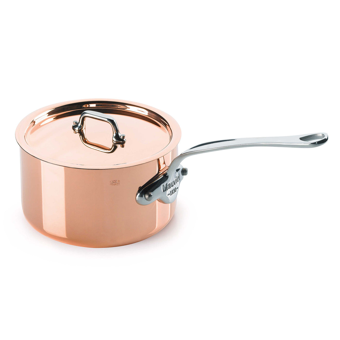 Mauviel M’Heritage M’150s 1.9 qt. Saucepan & Lid Cast Stainless Handle Online Sale