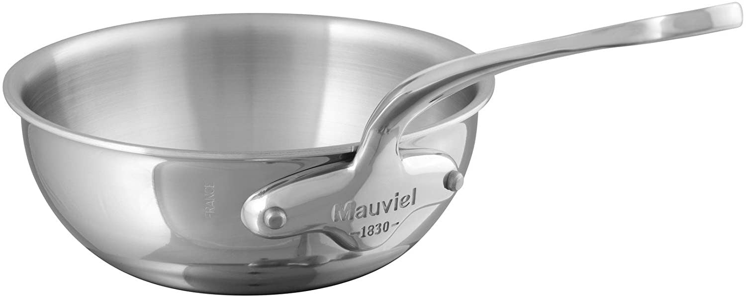 Mauviel M’Cook Stainless Steel Curved Splayed Saute Pan, 9.4 Inch Online Hot Sale