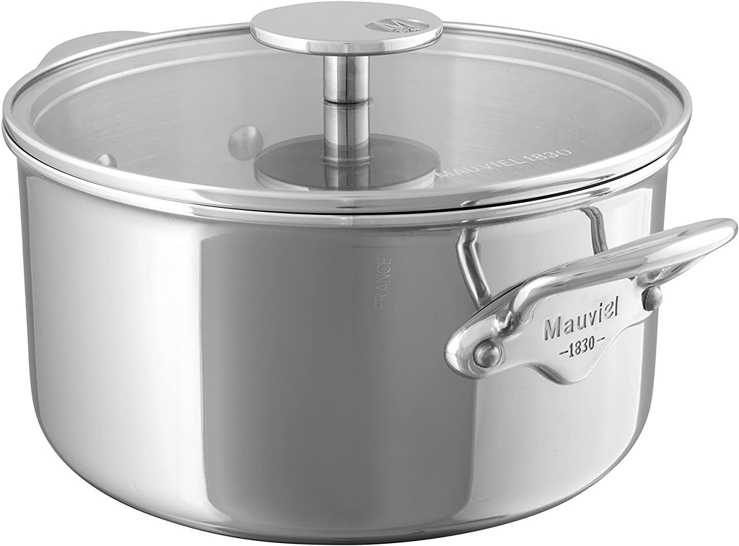 Mauviel M’Cook Stainless Steel Casserole Dish W/Glass Lid, 7.8 Inch Online Hot Sale