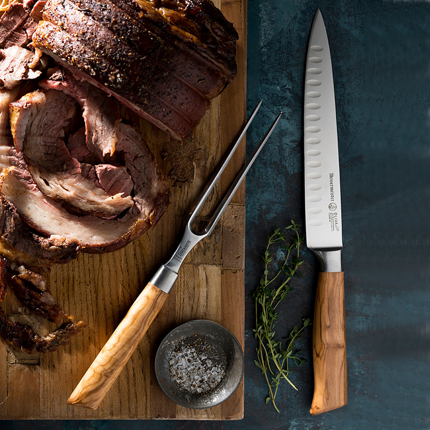 Messermeister Oliva Elite 2 Piece Kullenschliff Carving Set Online now