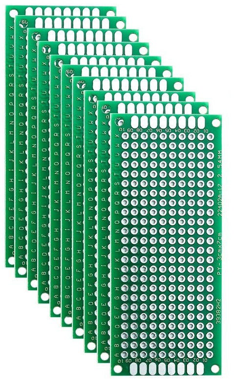 10 Pack Double Sided PCB Prototype Board, 3 x 7 cm with 240 holes Hot on Sale