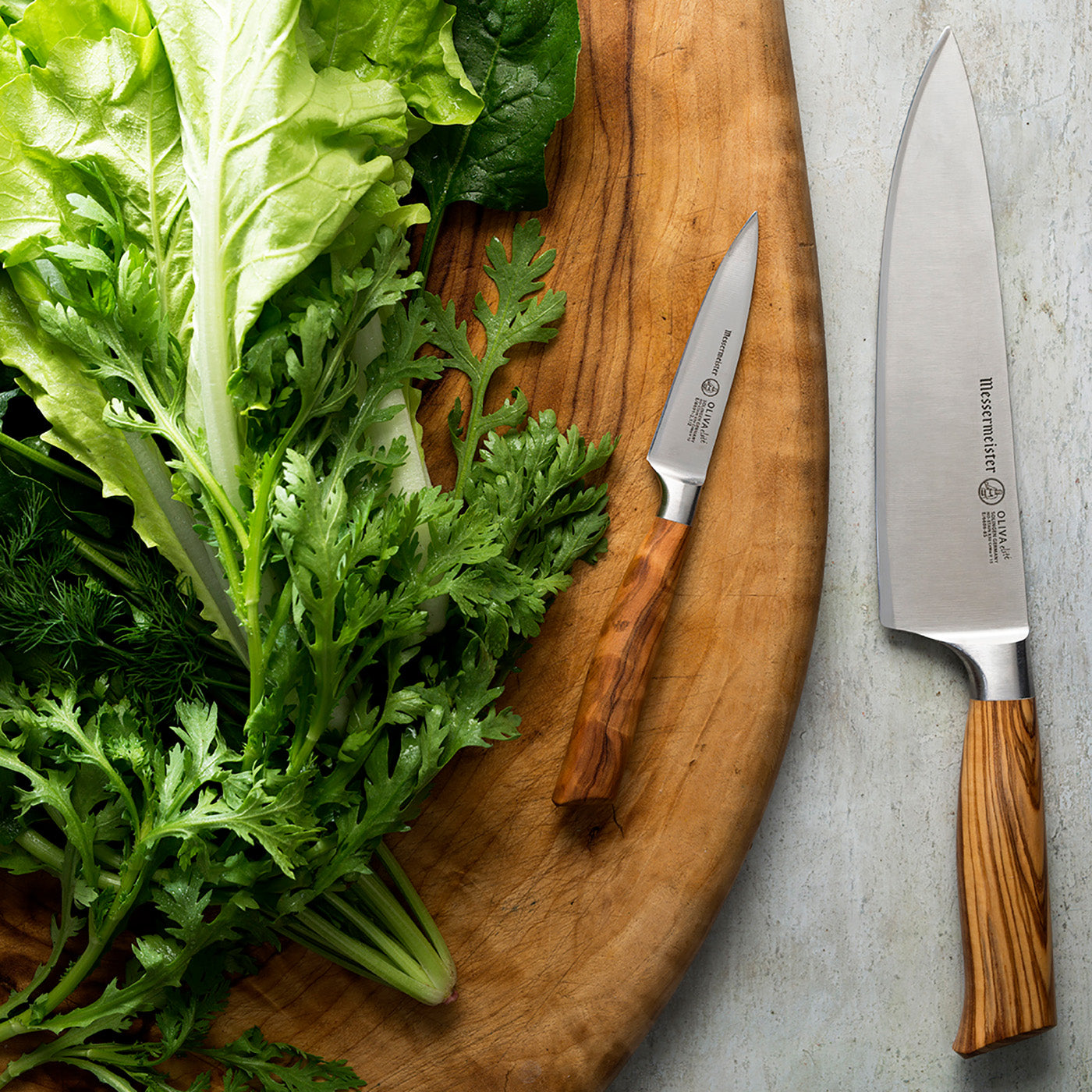Messermeister Oliva Elite 2 Piece Chef’s Knife & Paring Knife Set Online now