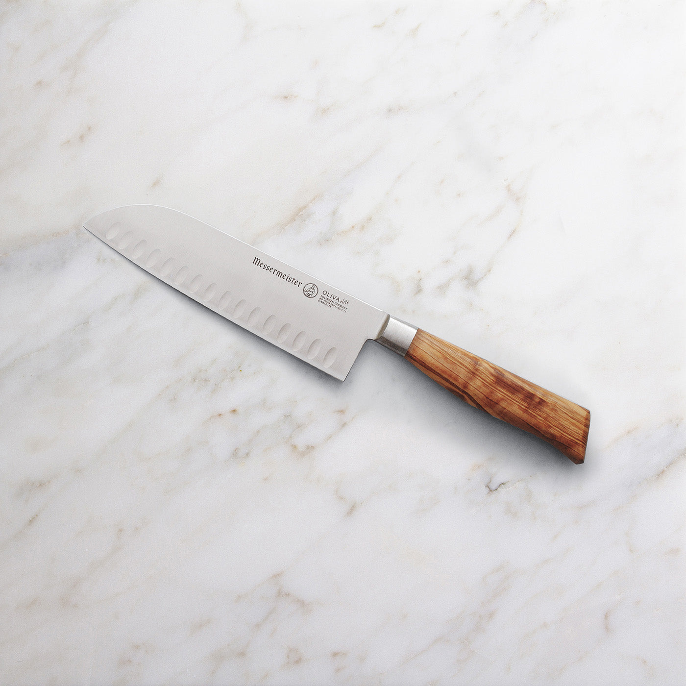 Messermeister Oliva Elite 7-Inch Kullenschliff Santoku Knife Fashion