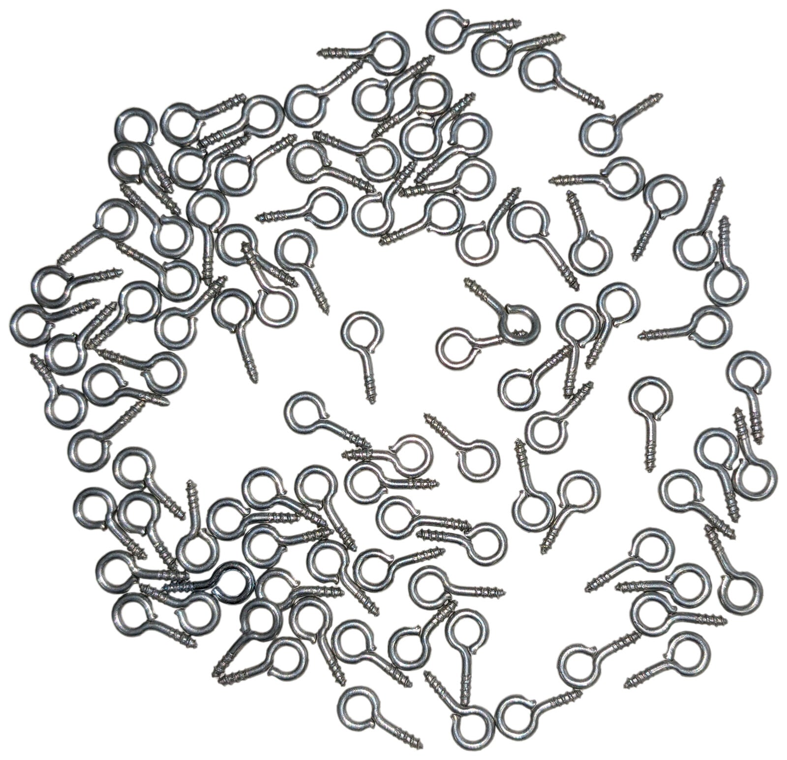 100 Pack Small Screw Eyes for Pinewood Derby, Crafting, and other DIY Projects Fashion