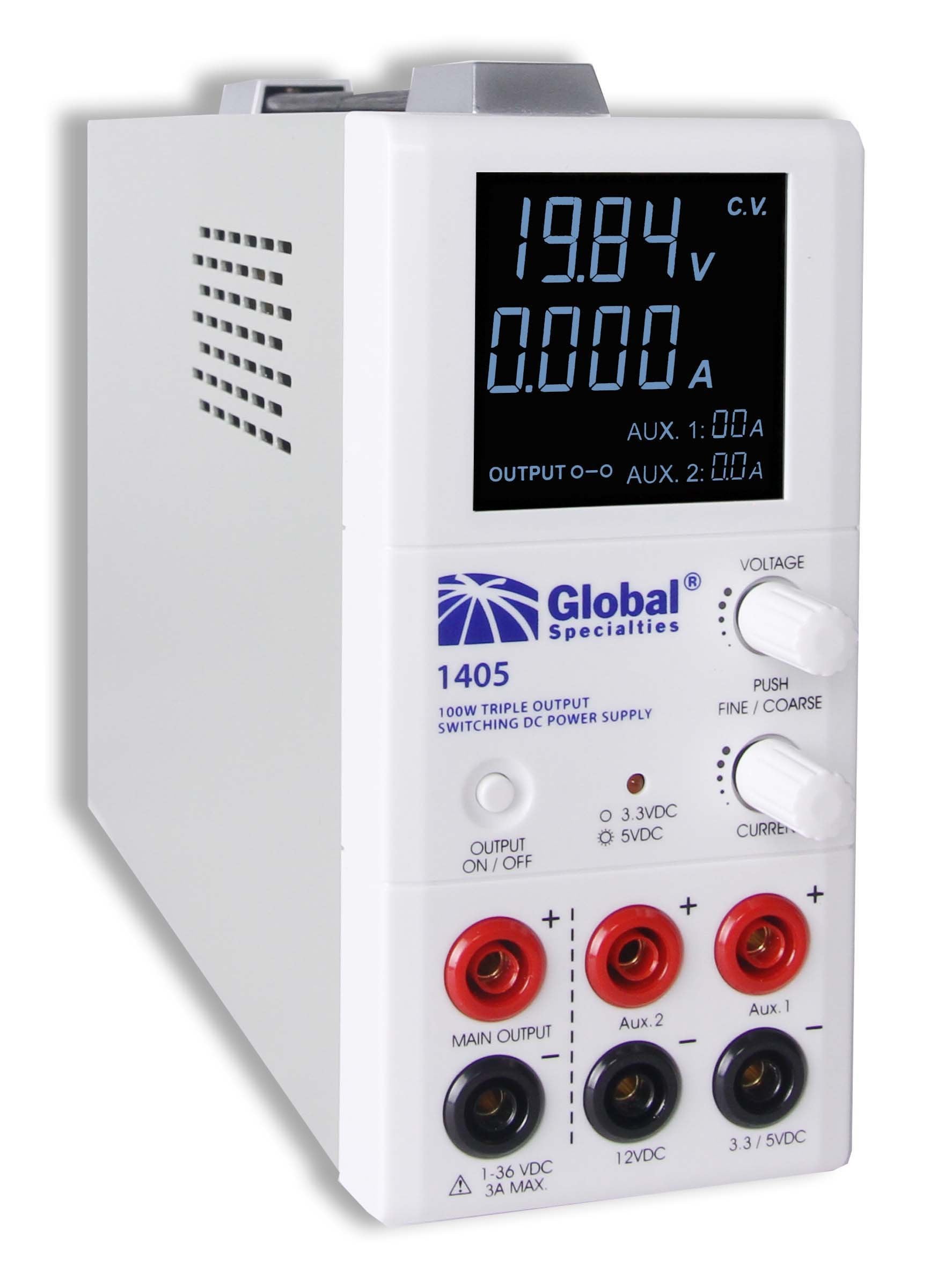 1405: Triple Output Switching DC Power Supply: 1-36 VDC, 0-3 A & 3.3/5 VDC, 2 A & 12 V, 1 A Online Sale