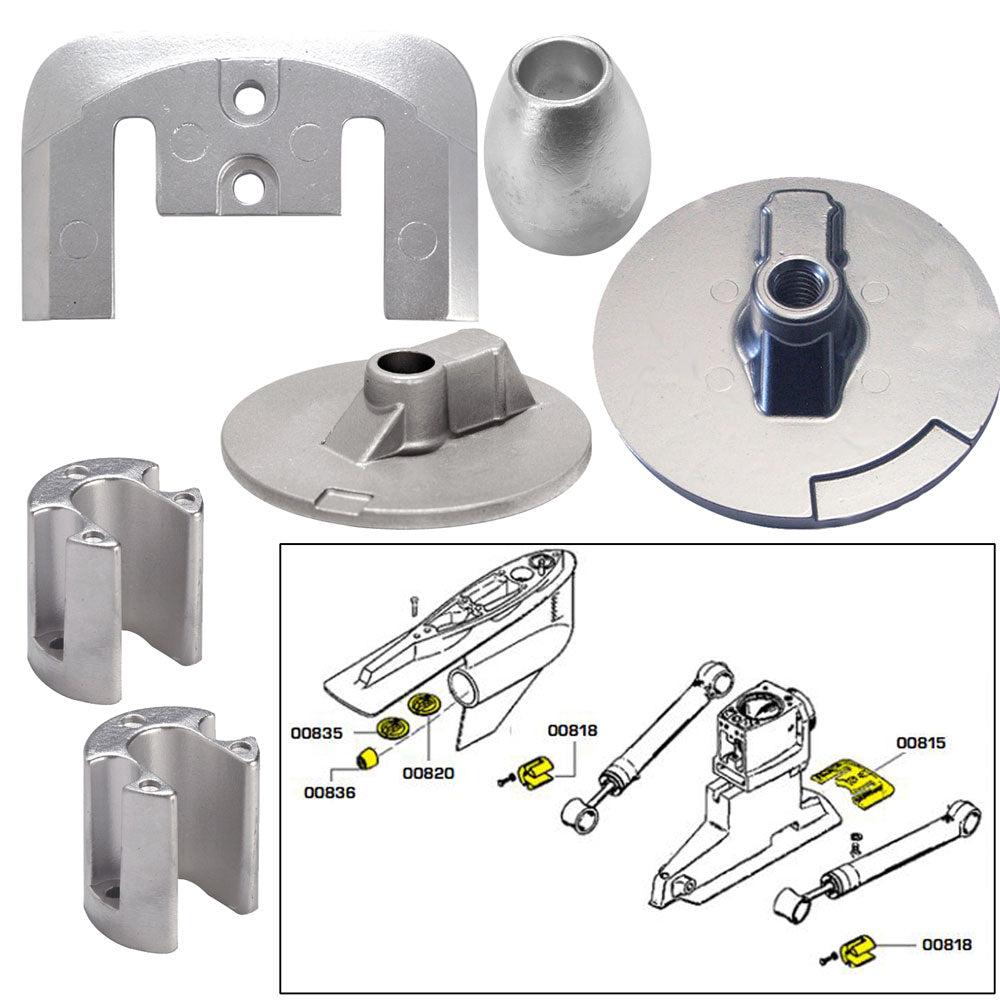 Tecnoseal Anode Kit w/Hardware – Mercury Bravo 3 2004-Present – Magnesium [20805MG] Supply