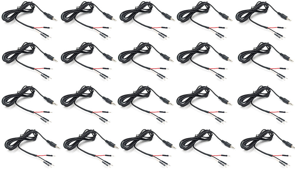 20 Pack 3.5mm Breakout Stereo Male Cable to 3x Dupont Male, 6 Feet Total Length Fashion