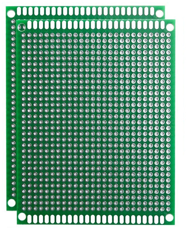 2 Pack Double Sided PCB Prototype Board, 7 x 9 cm with 806 holes Supply