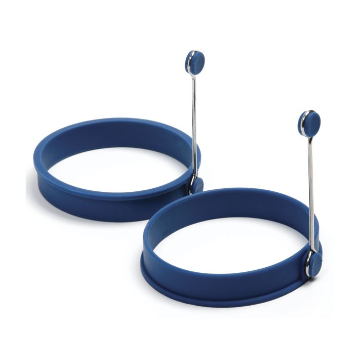 Norpro 4-Inch Silicone Round Pancake and Egg Rings, Set of 2, Blue Fashion