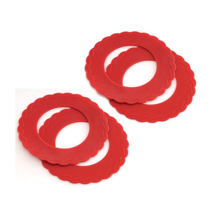 Norpro 6-Inch Silicone Mini Pie Pan Shields, Set of 4, Red Online now