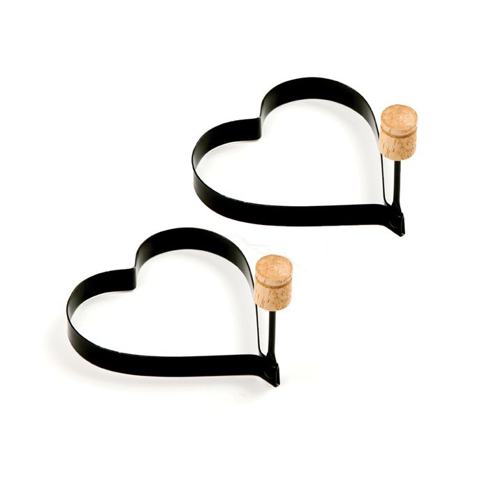 Norpro 4-Inch Nonstick Heart Shaped Pancake and Egg Rings, Set of 2, Black Supply