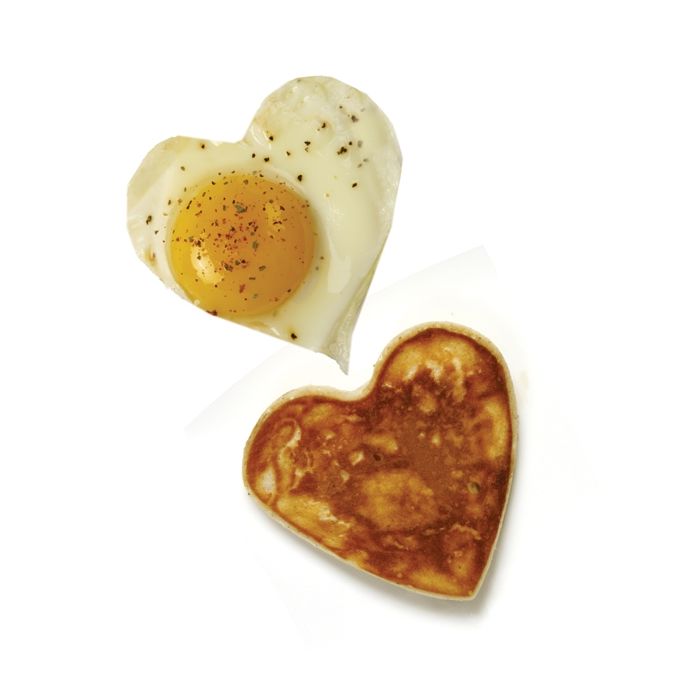 Norpro 4-Inch Nonstick Heart Shaped Pancake and Egg Rings, Set of 2, Black Supply