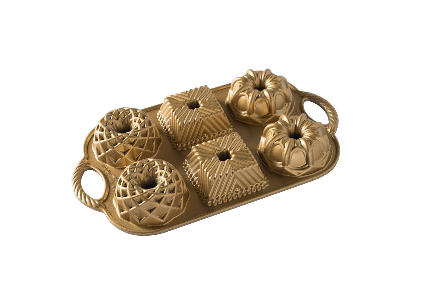 Nordic Ware Cast Aluminum Geo Bundtlette Pan, Gold Sale