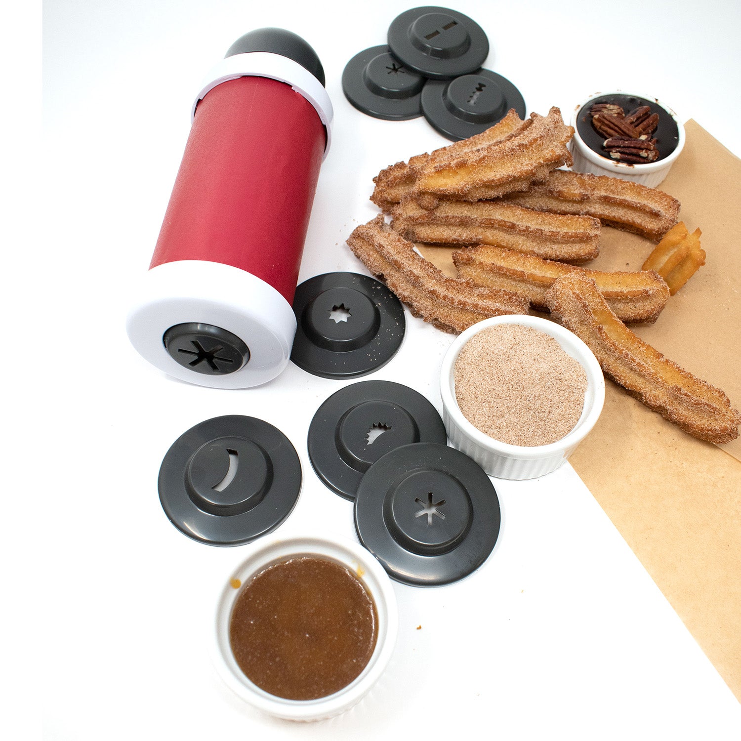 Norpro Churro Maker with 8 Interchangeable Discs, Red Discount