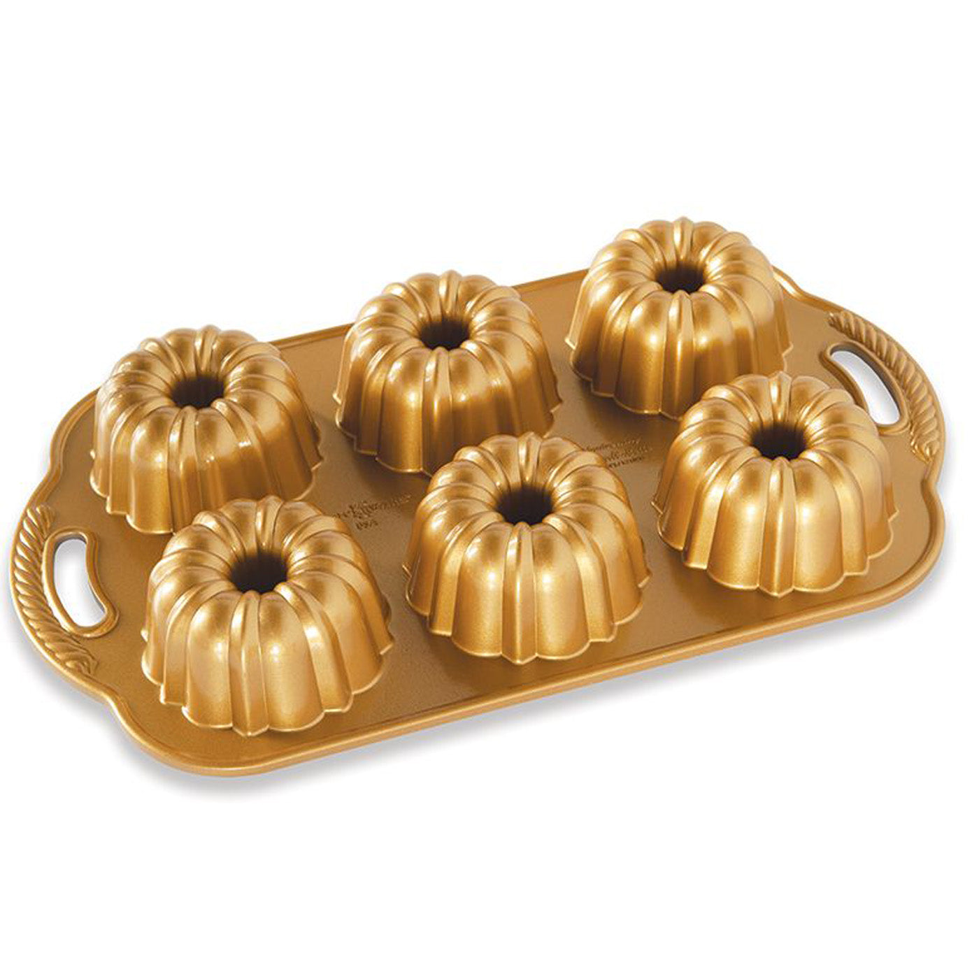 Nordic Ware Cast Aluminum Anniversary Bundtlette Pan, Gold Online now