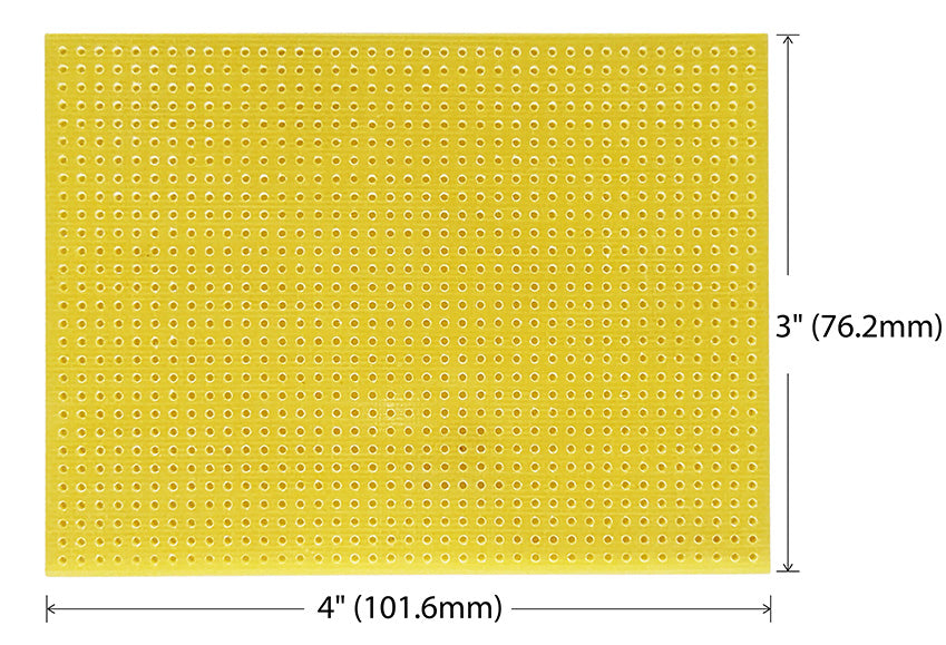 29 × 40 (1,160 holes) Holes Perf Board Without Solder Pads, 3″ × 4″ (76.2 x 101.6mm) on Sale