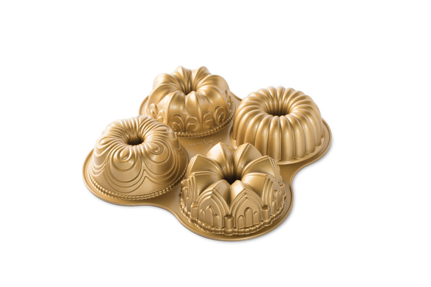 Nordic Ware Cast Aluminum Bundt Quartet Pan, Gold Hot on Sale