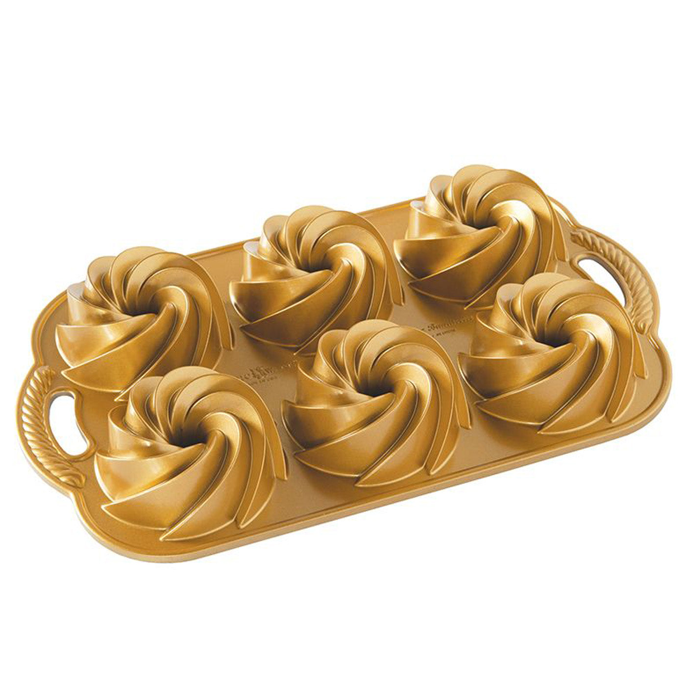 Nordic Ware Cast Aluminum Heritage Bundtlette Cakes, Gold Discount