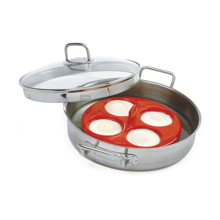 Norpro Silicone 4 Egg Poacher, Red Sale