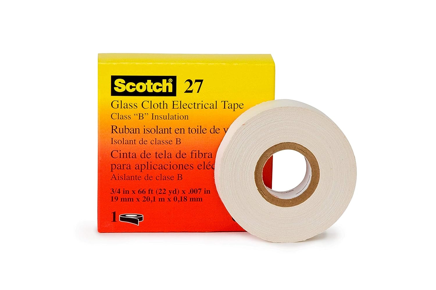 3M Glass Cloth Electrical Tape 27-1/2 x 66′, White, Rubber Thermosetting Adhesive, 1/2 in x 66 ft (13 mm x 20,1 m) Online Hot Sale