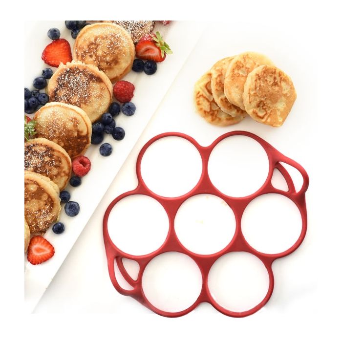 Norpro Silver Dollar Pancake and Egg Ring, Red Online Hot Sale