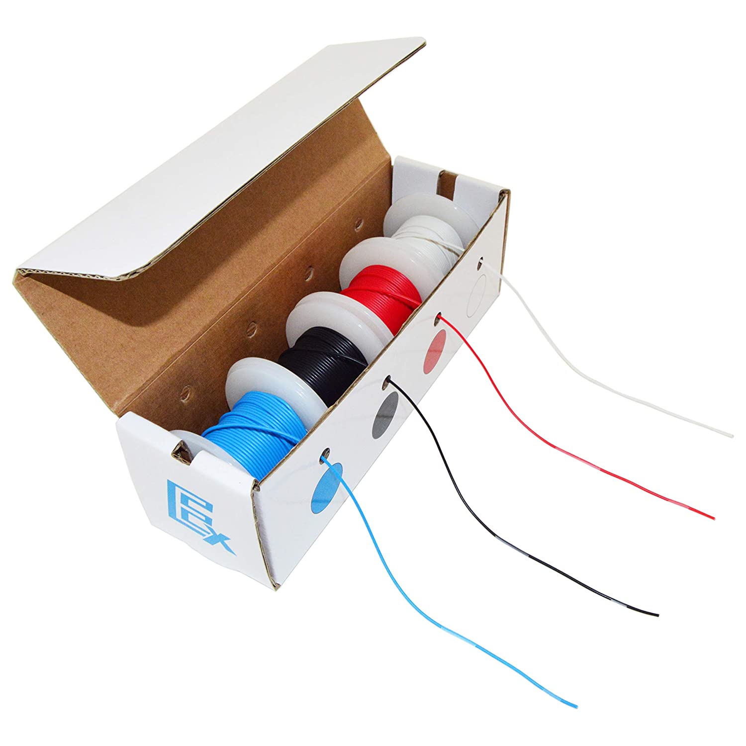 30 Gauge Hook Up Wire Kit – Stranded Wire, Tinned Copper – Includes 4 Different Colors, 25 Foot Spools & Dispenser Box Online