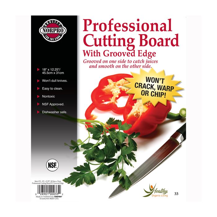 Norpro Professional 12-Inch x 18-Inch Cutting Board with Juice Groove, White Discount