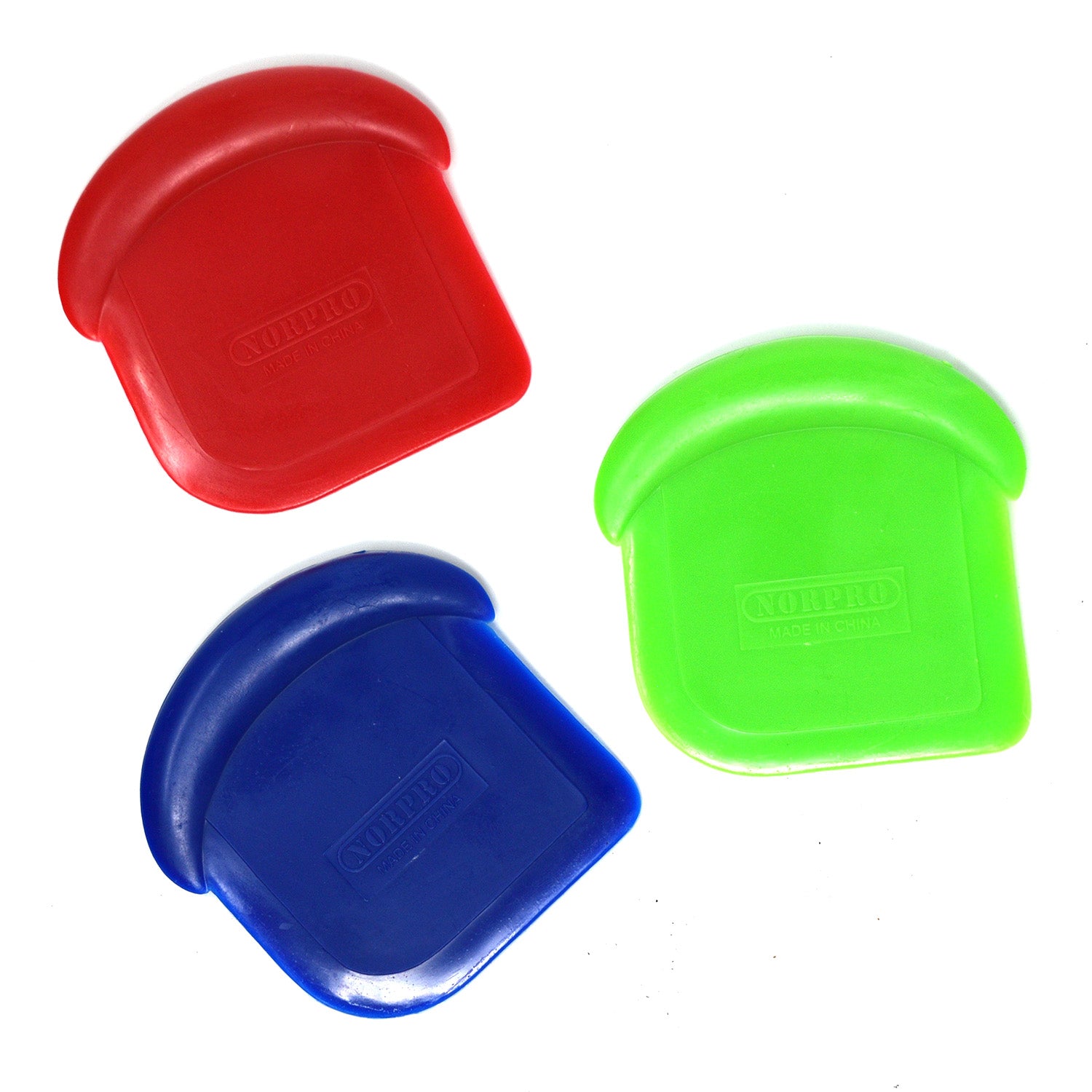 Norpro My Favorite Scraper, 3 Piece Set, Red/Blue/Green Supply
