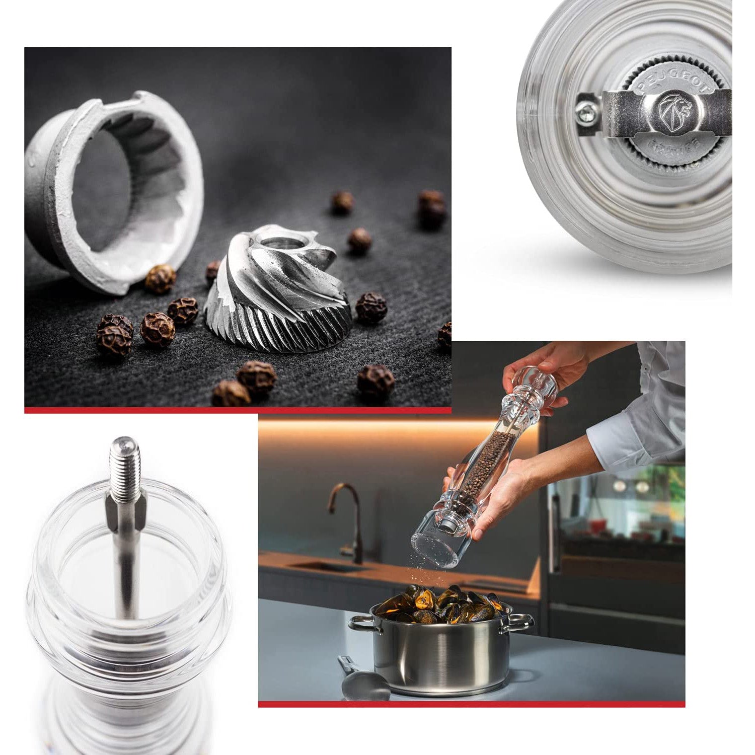 Peugeot Nancy Pepper Mill Acrylic, 15-Inch, Clear Online now