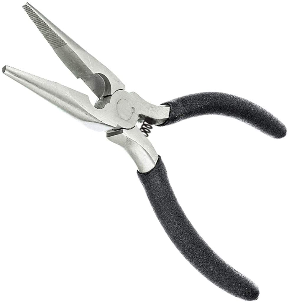 5 Inch Mini Long Nose Pliers (Serrated Jaws) with Side Cutter and Comfort Grip Handles by RSR Fashion