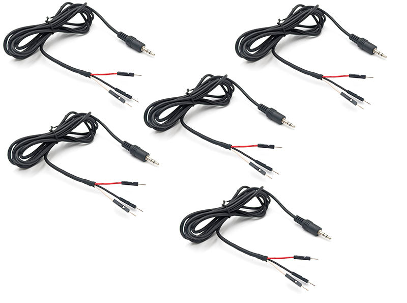 5 Pack 3.5mm Breakout Stereo Male Cable to 3x Dupont Male, 6 Feet Total Length Sale