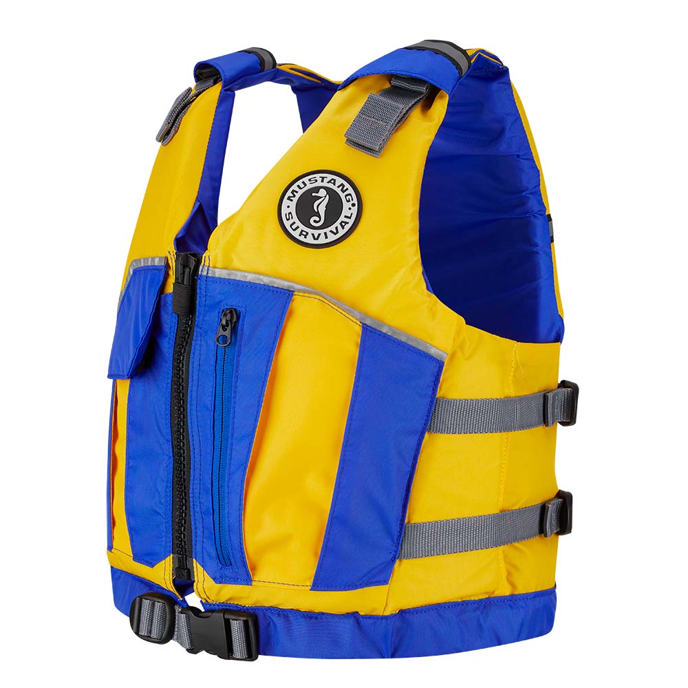 Mustang Youth Reflex Foam Vest – Yellow/Royal Blue [MV7030-220-0-216] on Sale