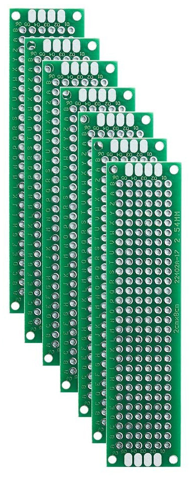 7 Pack Double Sided PCB Prototype Board, 2 x 8 cm with 168 holes Online Sale