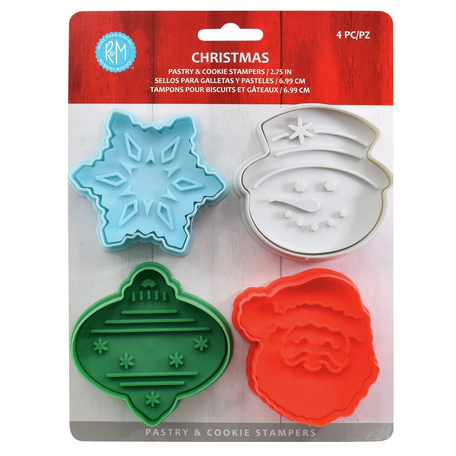 R&M International 4 Piece Christmas Cookie Stamper Set, 2.75-Inch Sale