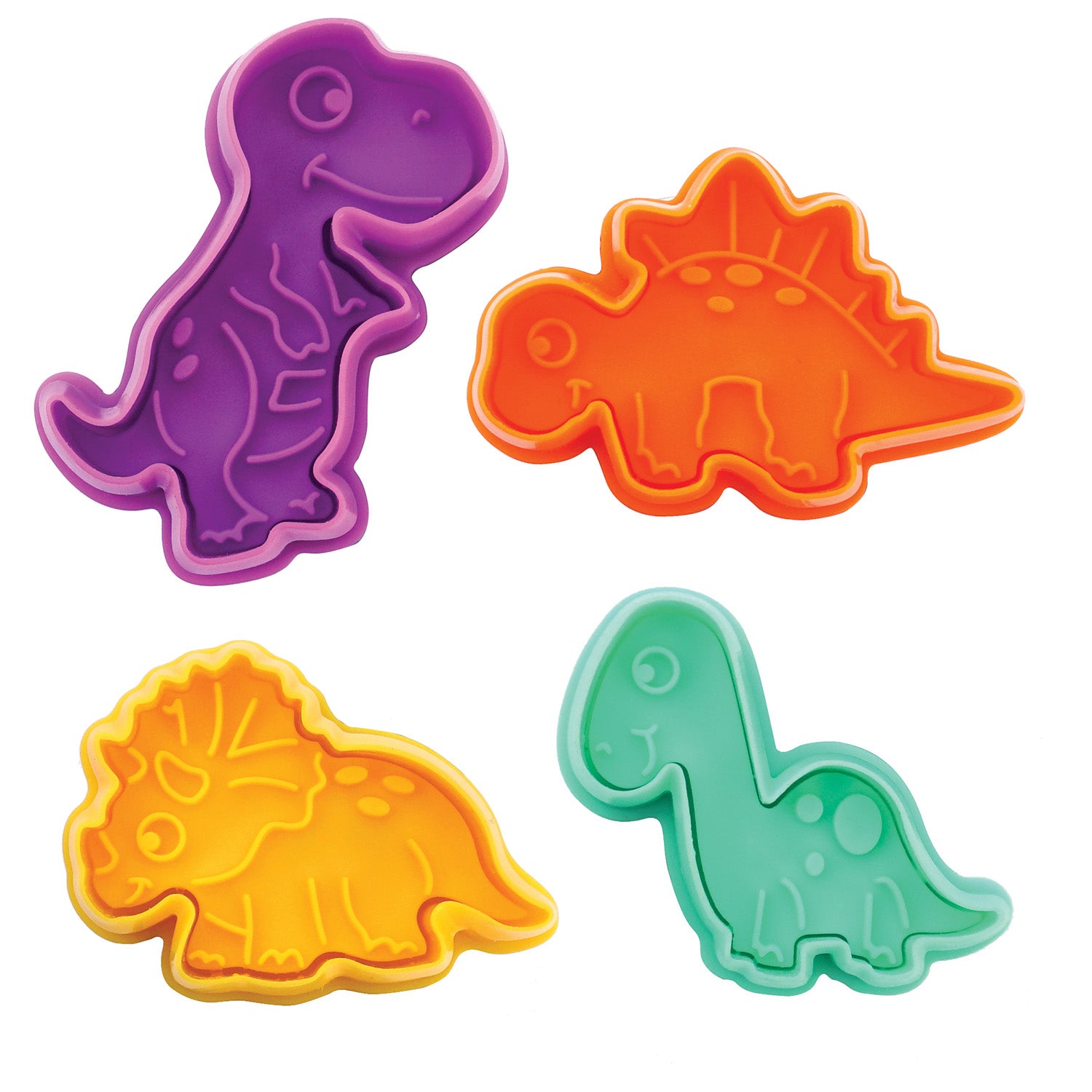 R&M International 4 Piece Dinosaur Cookie Stamper Set, 2-Inch Online Sale