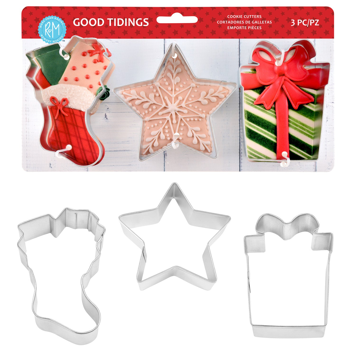 R&M International 3 Piece Good Tidings Cookie Cutter Set on Sale