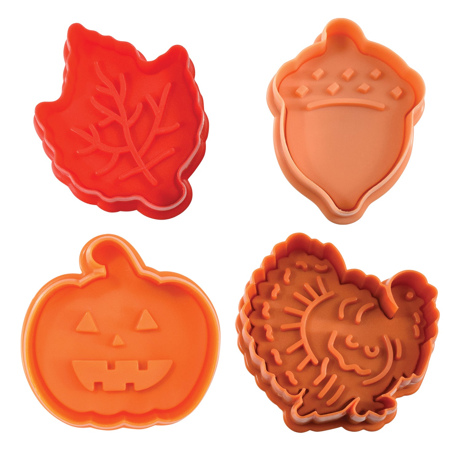 R&M International 4 Piece Autumn Themed Cookie Stamper Set, 2.75-Inch Online Sale