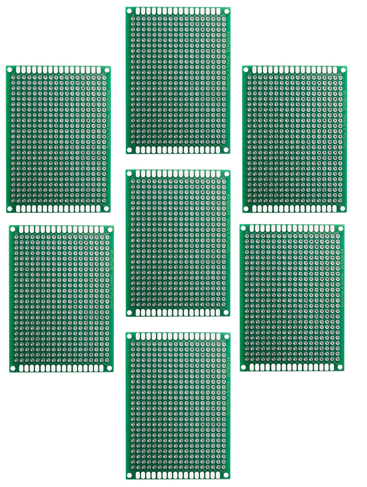 7 Pack Double Sided PCB Prototype Board, 5 x 7 cm with 432 holes Discount