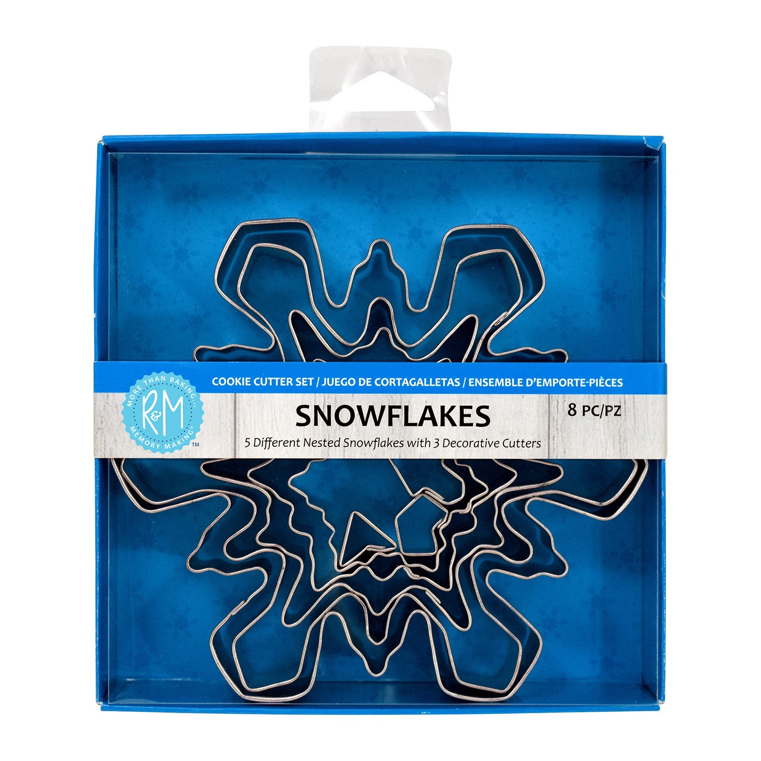 R&M International 8 Piece Snowflake Cookie Cutter Set Supply