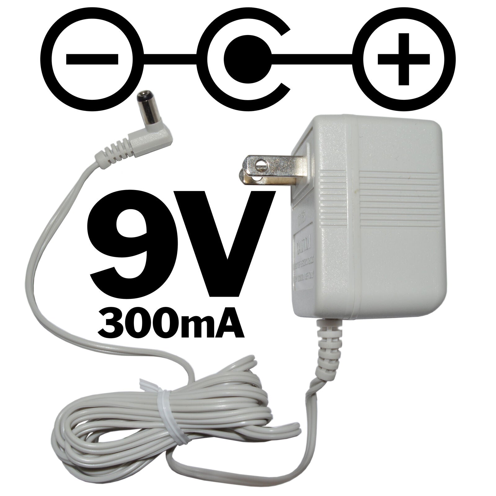 9 Volt DC, 300mA Power Adapter with 5.5mm Barrel Jack (Center Positive) Hot on Sale