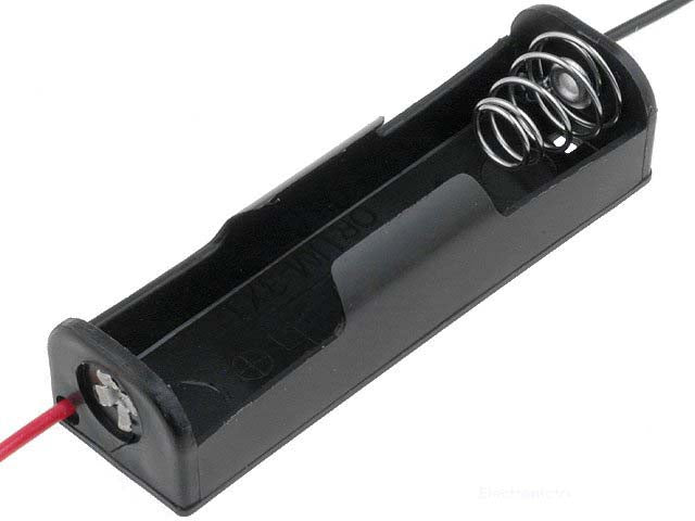 AA Plastic 1 Battery Holder with wire leads on Sale