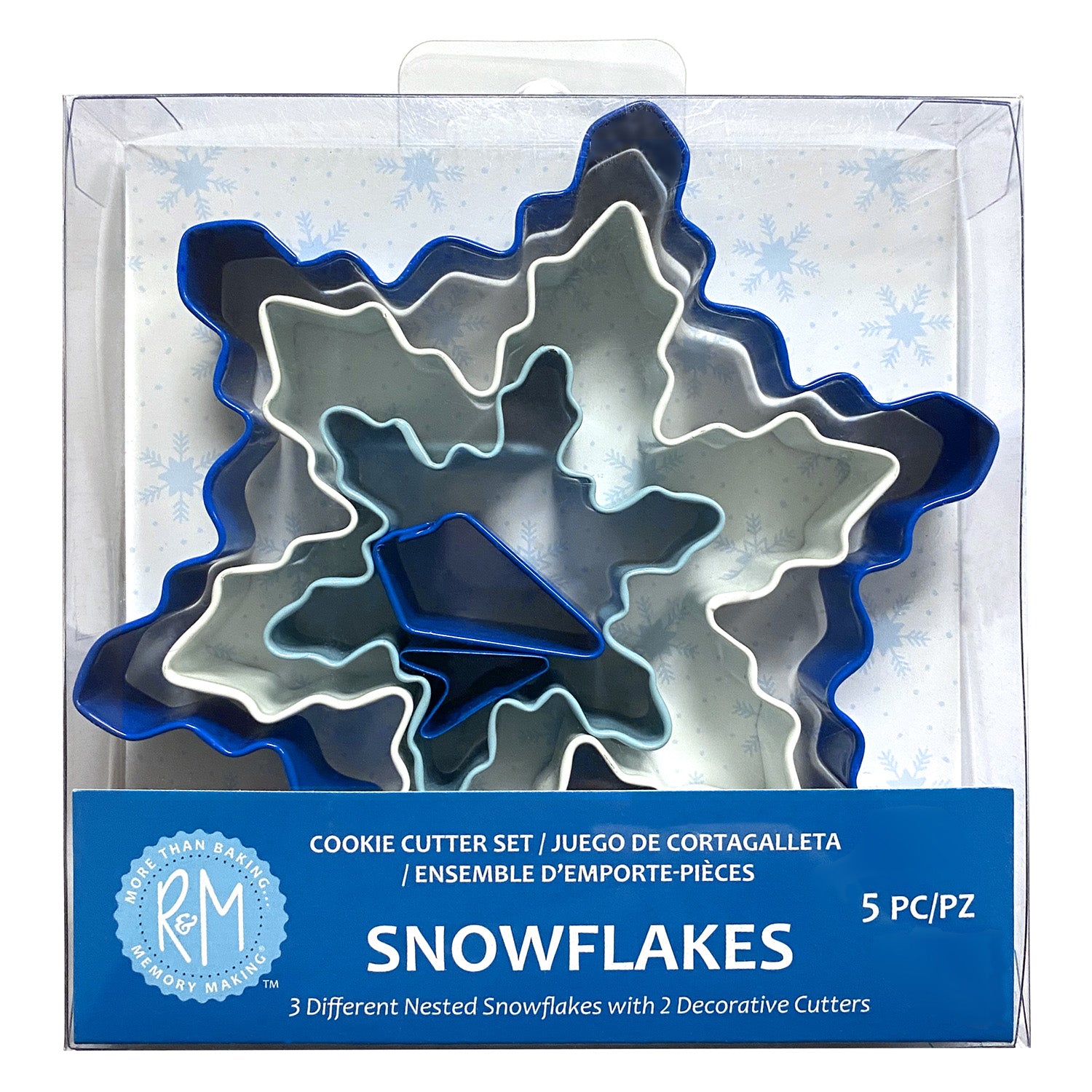 R&M International Color Snowflake 5 Piece Cookie Cutter Set Online