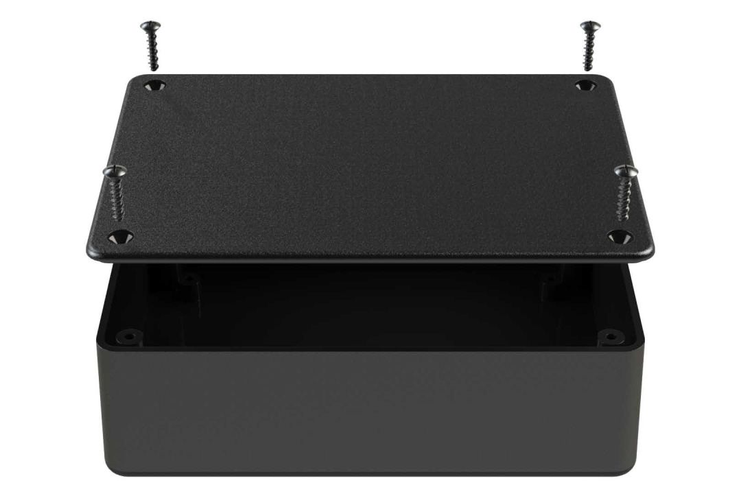 ABS Plastic Enclosure with 4 Screws and Lid, 4.0 in x 3 in x 1.6 in (102mm x 77mm x 41mm), Black Color Hot on Sale