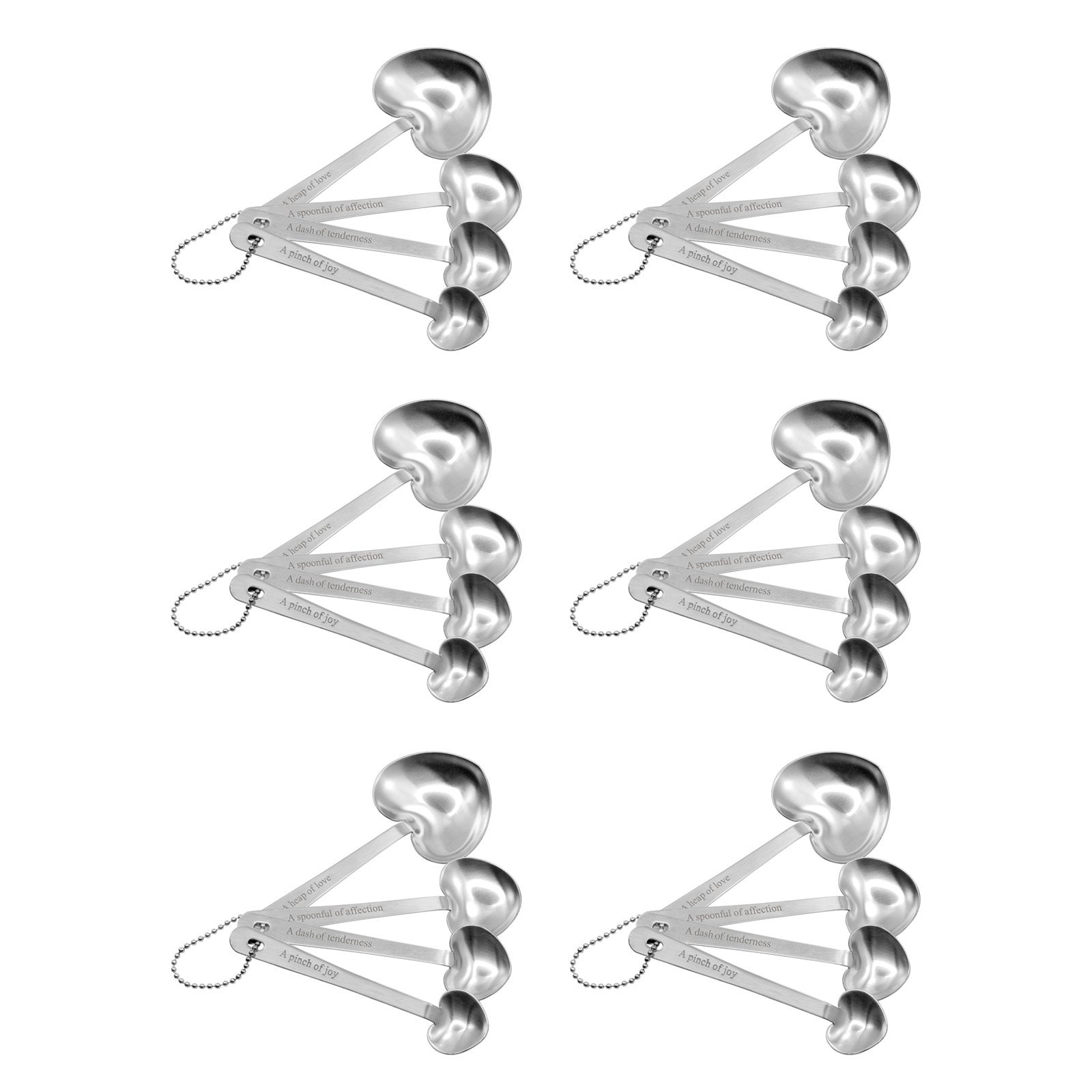 R&M International Heart Shaped Measuring Spoons, Pack of 6 Sale
