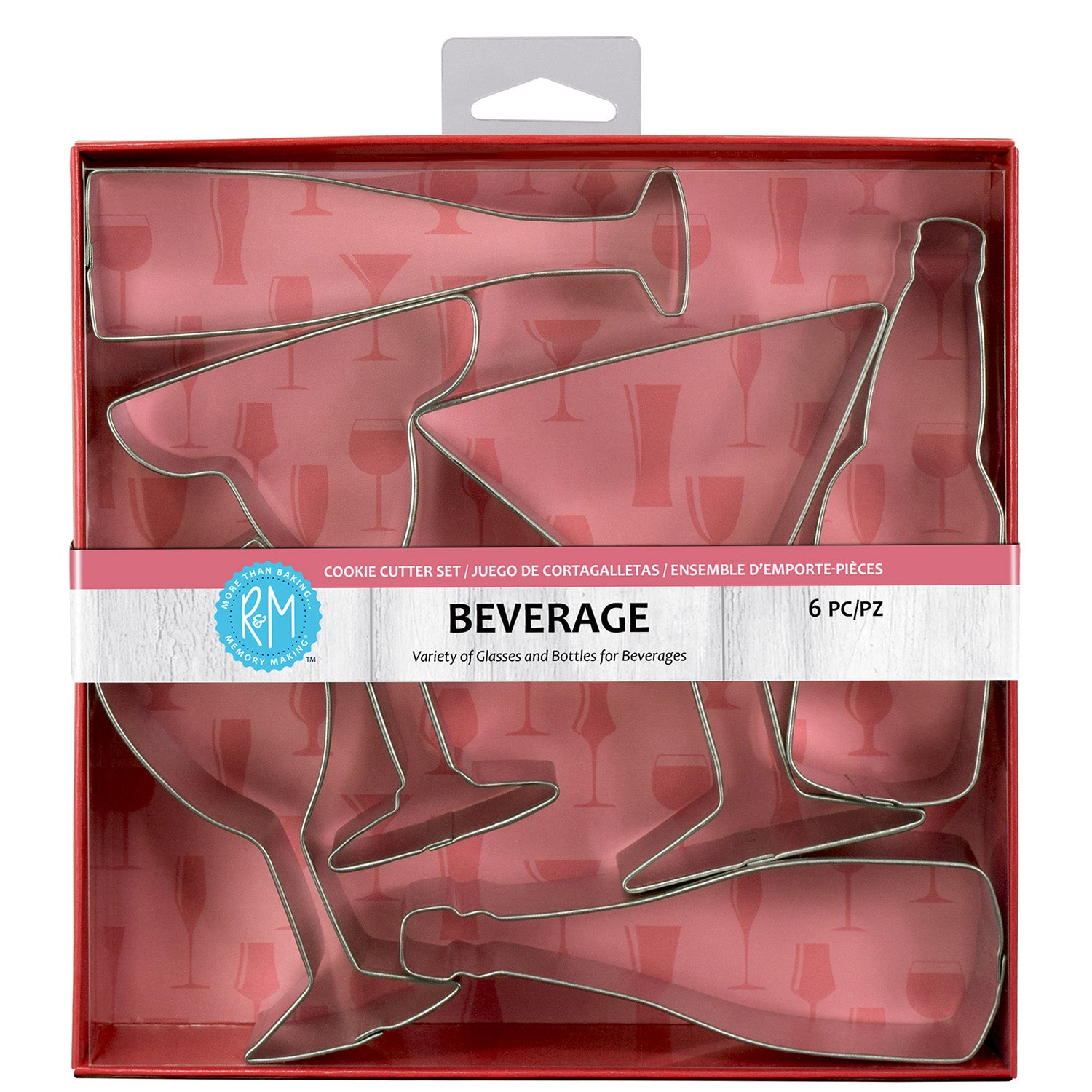 R&M International Beverage and Cocktail Theme 6 Piece Cookie Cutter Set Online now