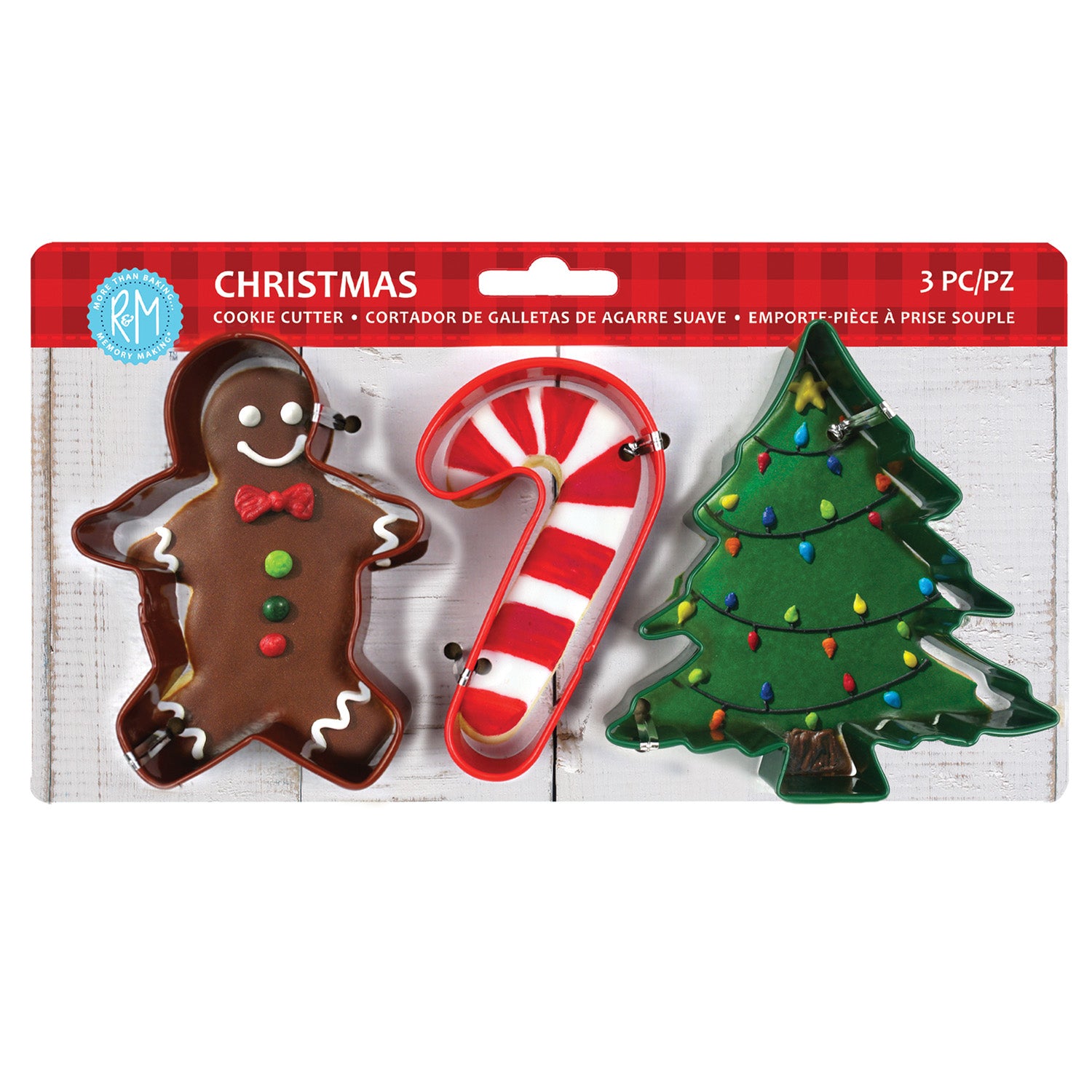R&M International Color Christmas 3 Piece Cookie Cutter Set Sale